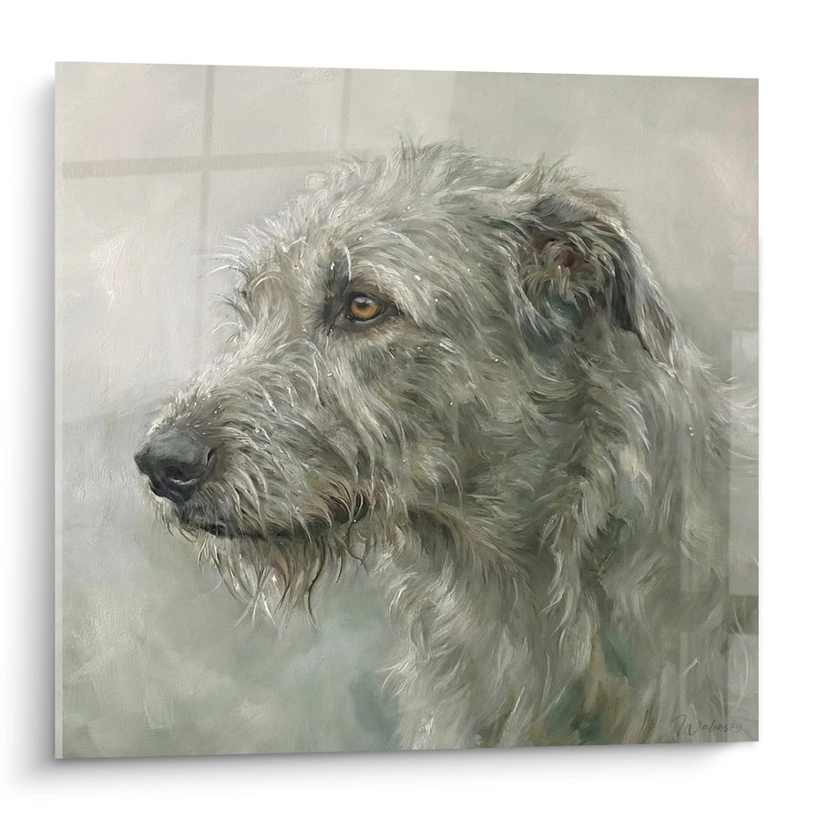 Tableau Lévrier Irlandais aux Tons Gris Perle - Portrait Intimiste - Edition Irish Wolfhound