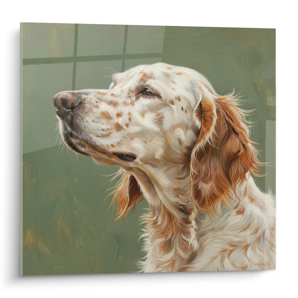 Cuadro de Perro Setter Inglés Mirando al Cielo - Retrato Contemplativo - Edición Setter Inglés