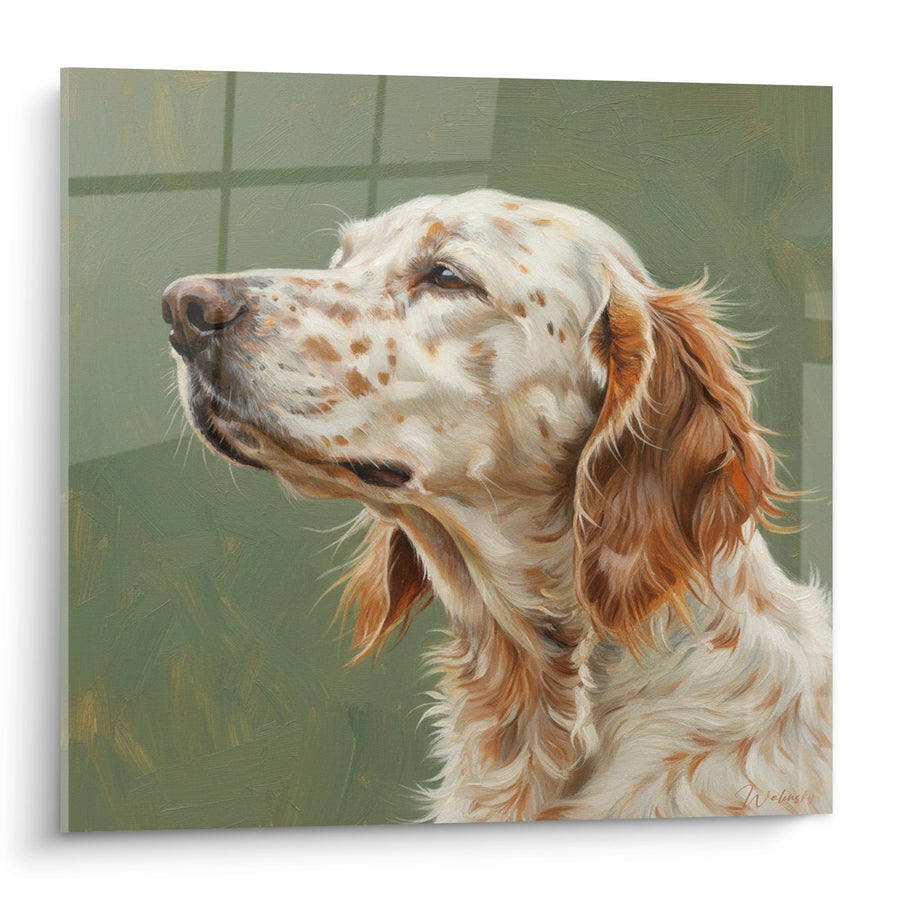 Tableau Chien Setter Anglais Regardant vers le Ciel - Portrait Contemplatif - Edition Setter Anglais