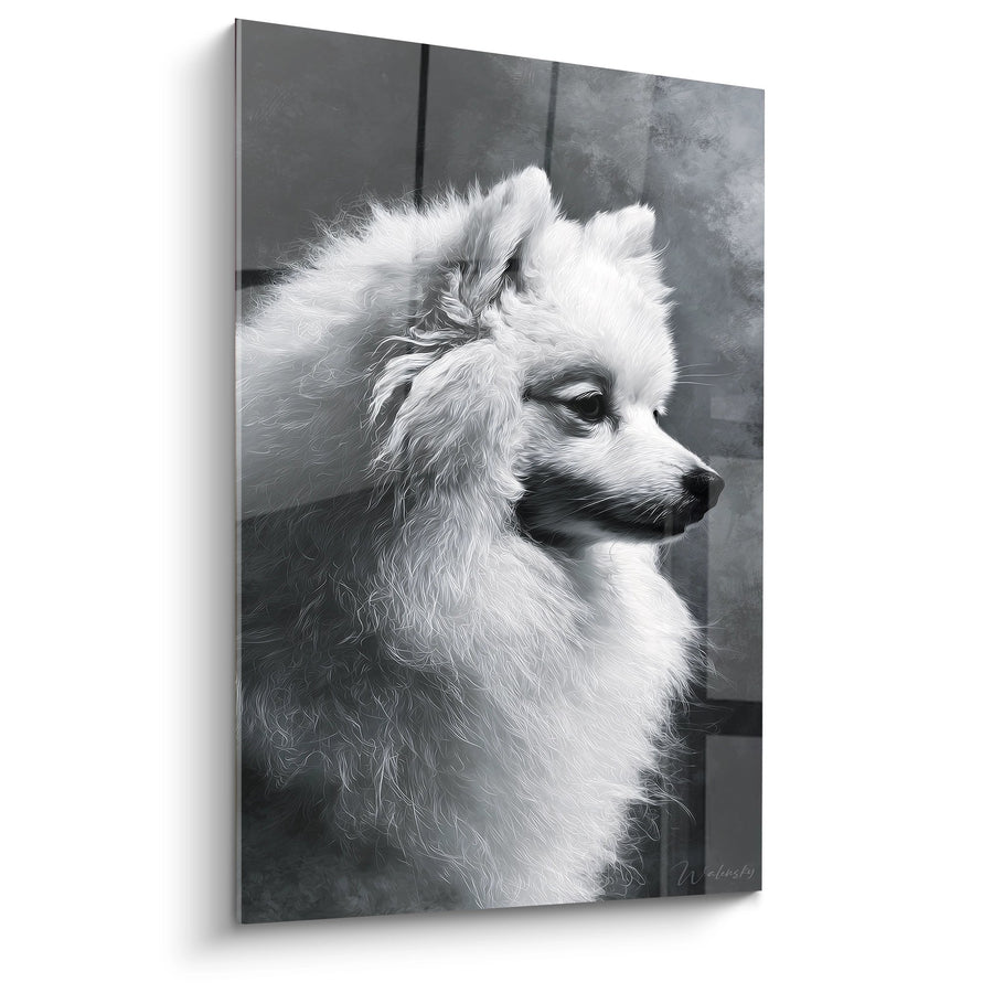 Tableau Portrait Noir et Blanc au Regard Noble - Élégance Intemporelle - Edition Spitz Japonais