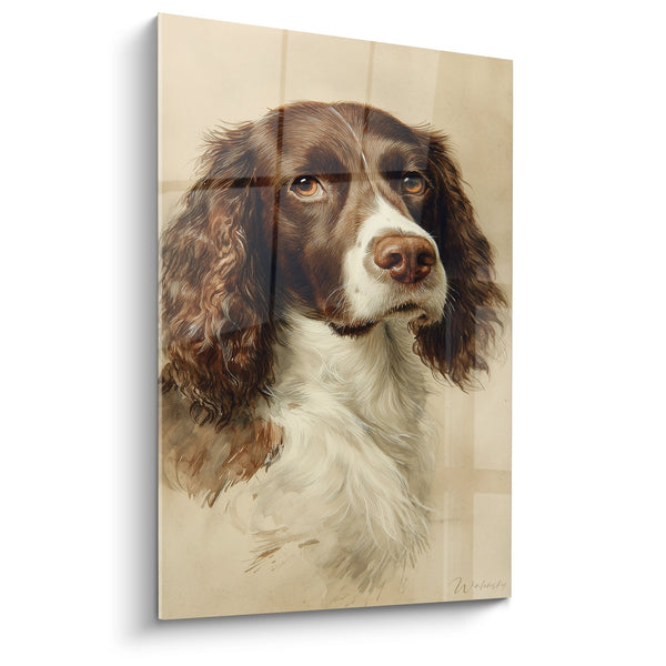 Cuadro Retrato de Perro en Tonos Marrones y Blancos - Mirada Expresiva - Edición Springer Inglés
