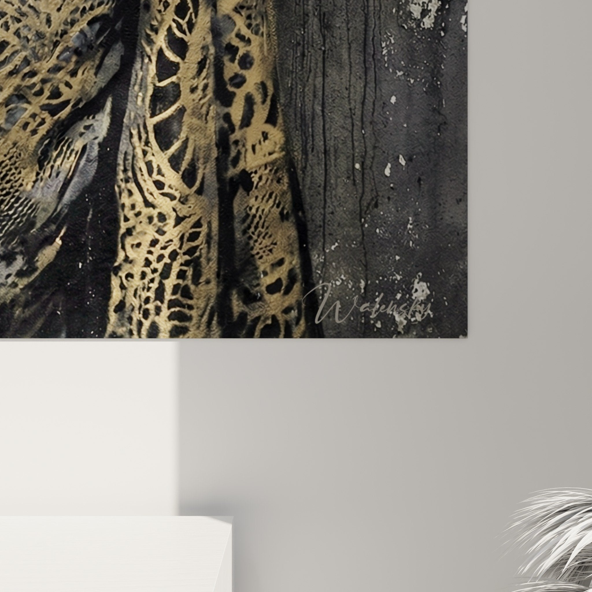 Porträt Street Art mysteriöse Frau zeitgenössisches Wohnzimmer Wanddekoration