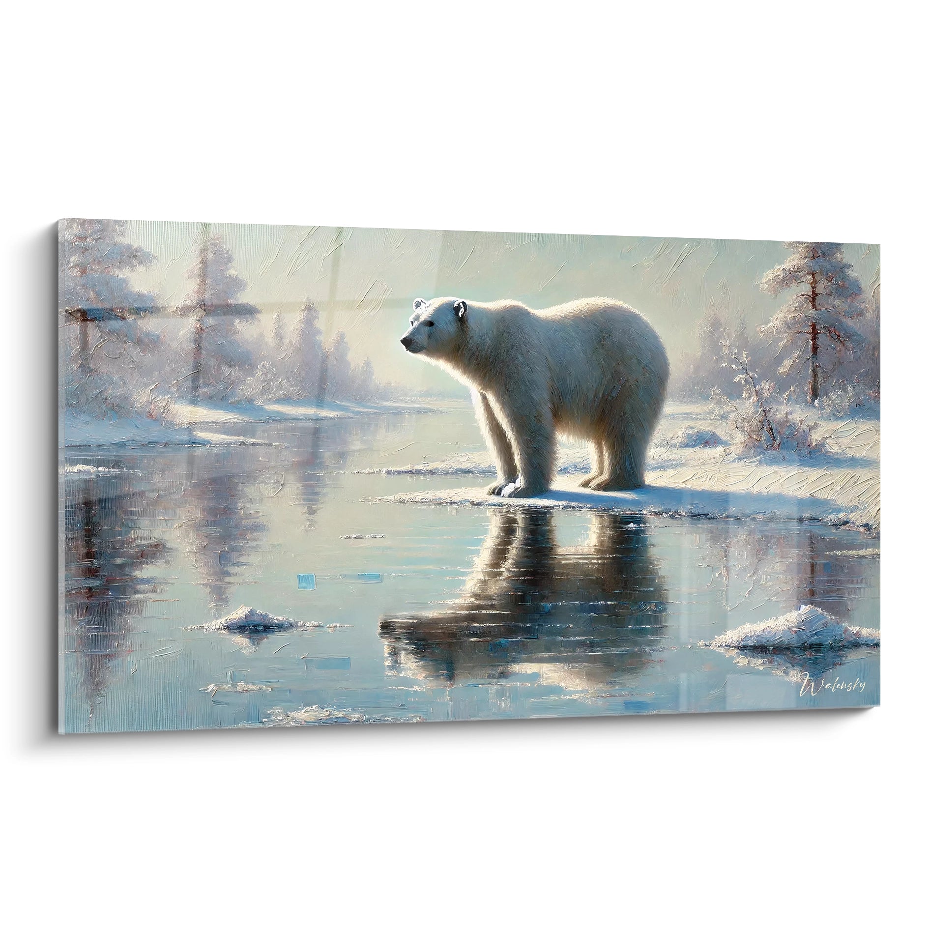 Découvrez ce tableau ours polaire, une œuvre captivante qui capture la majesté de l'Arctique. Idéal pour apporter une touche de sérénité à tout intérieur moderne et naturel.

