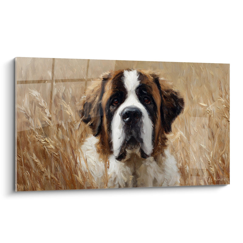 Saint Bernard Painting with Golden Tones - Noble Portrait - Saint Bernard Edition