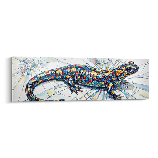Cuadro Salamandra Geométrica Multicolor - Mosaico Deslumbrante - Edición Salamandra