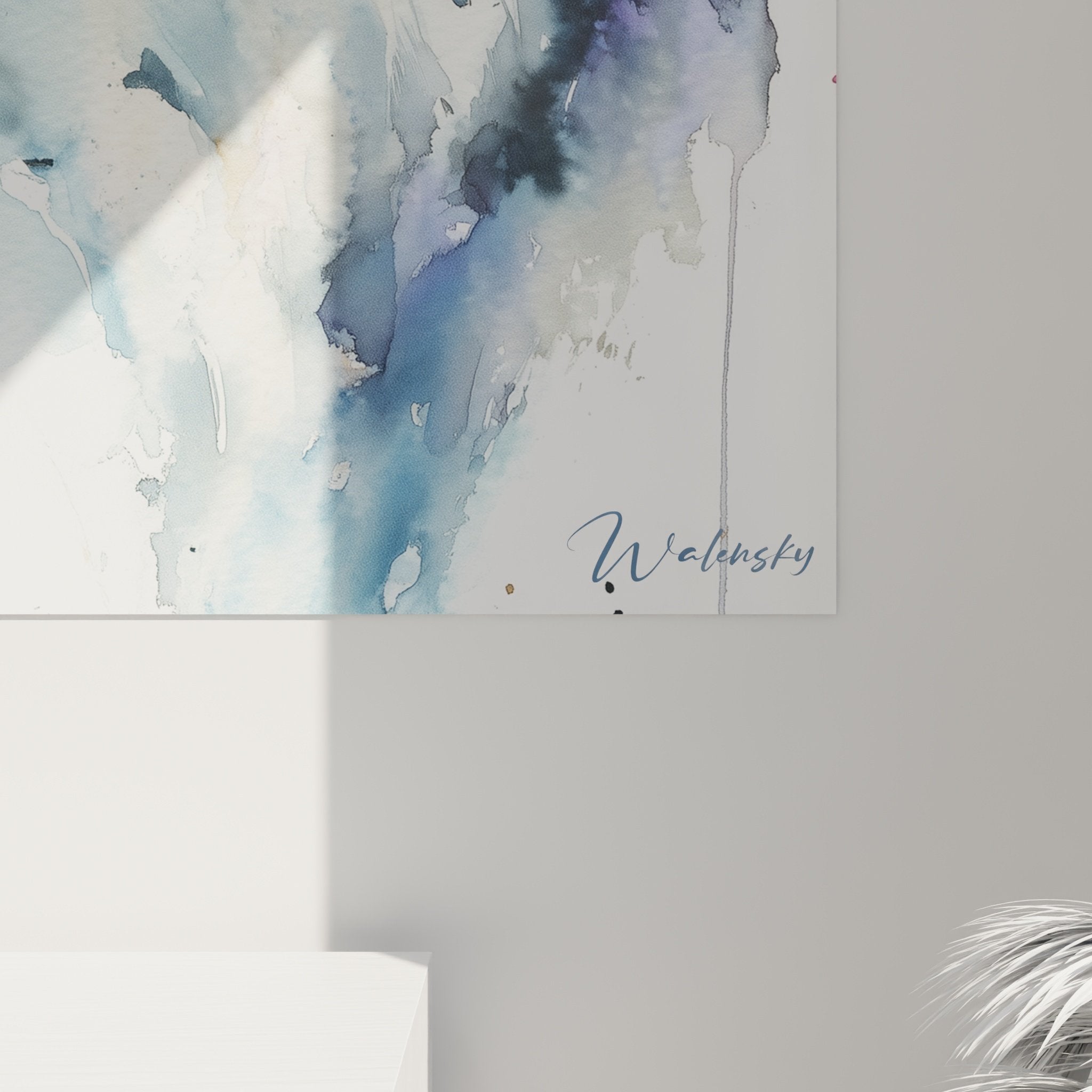 bernese mountain dog watercolor painting displayed in living room wall art canine decoration