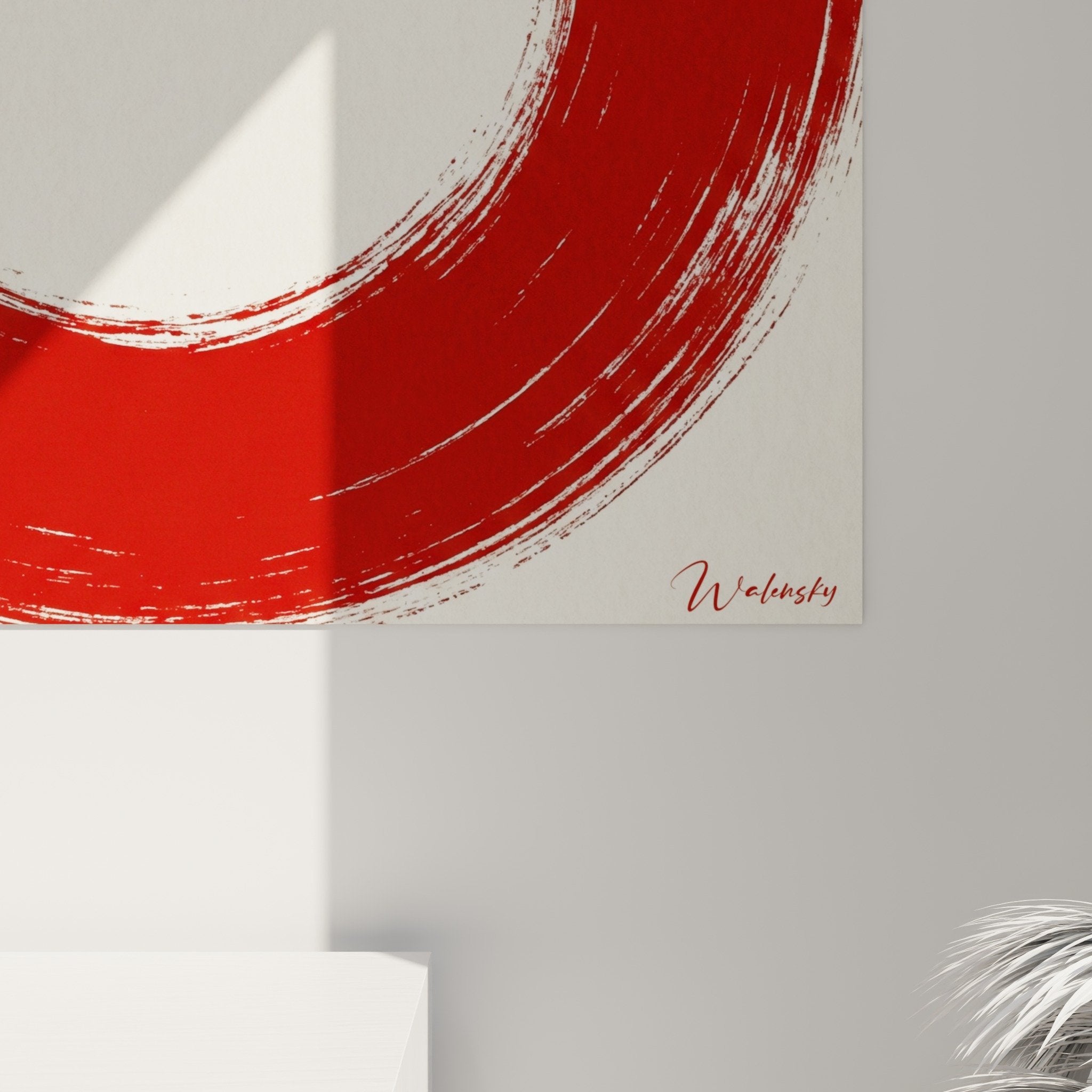 enso-circle-red-painting-exhibition-living-room-zen-decor-wall-art-meditation-contemporary