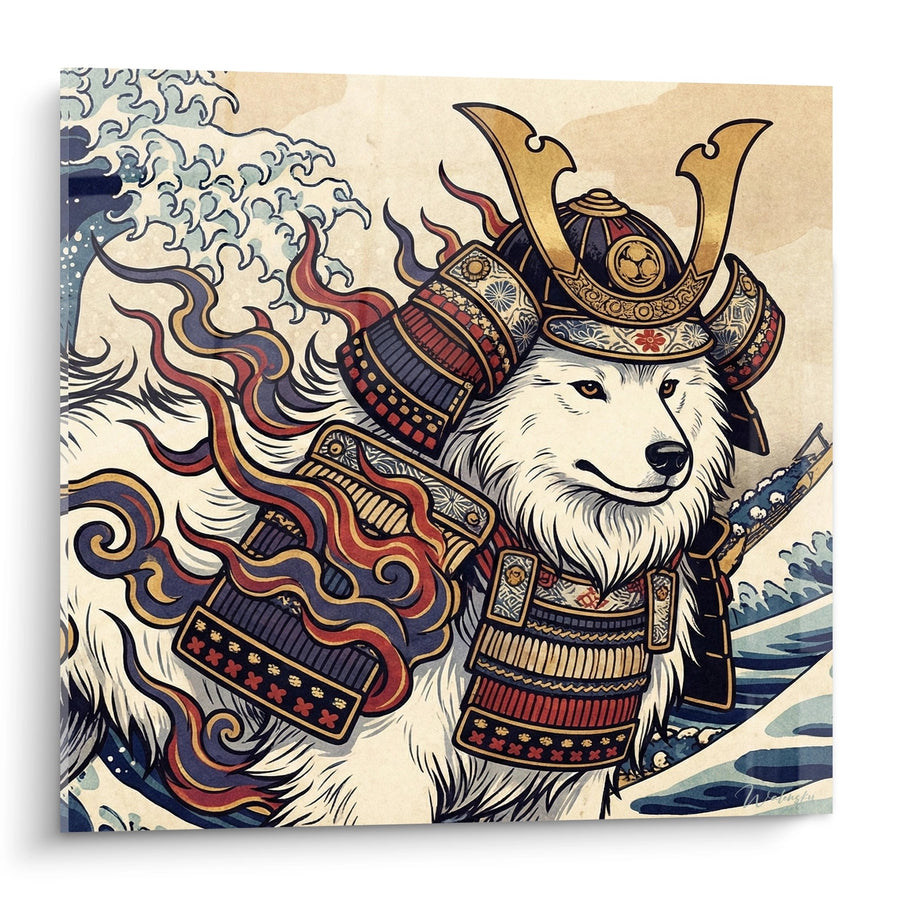Tableau Samoyède Guerrier en Armure Japonaise - Esprit Samouraï - Edition Samoyède
