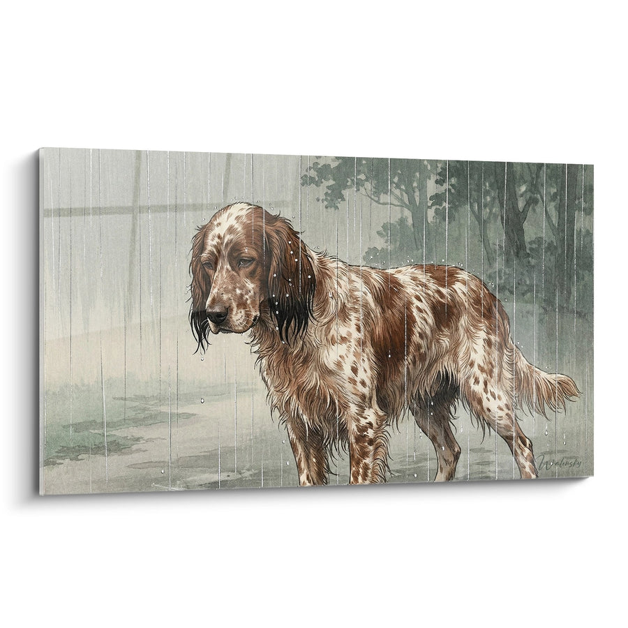 Tableau Chien Trempé sous la Pluie - Mélancolie Automnale - Edition Setter Anglais