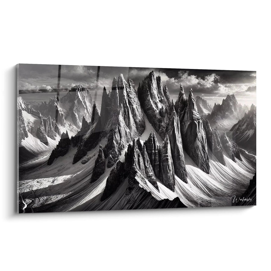 In the Shadow of Giants Painting - Mountain Landscape Edition