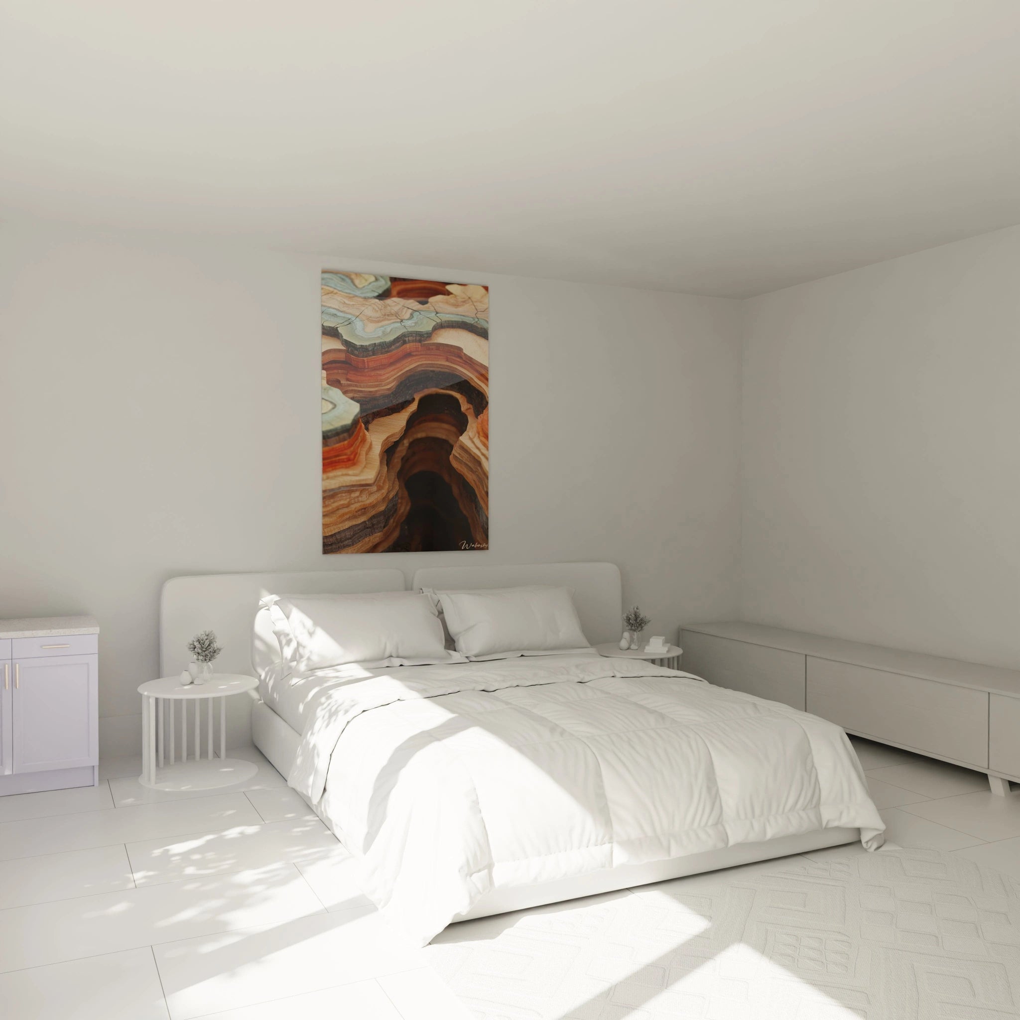 Tableau expressionnisme abstrait de Walensky avec des motifs colorés pour décorer une chambre moderne