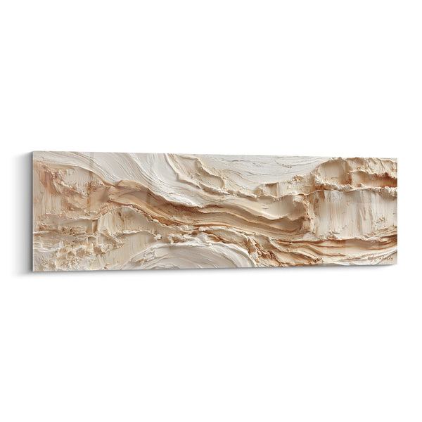 Quadro astratto con tonalità beige e dorate - Materiali in movimento - Edizione Feng shui Centro Terra