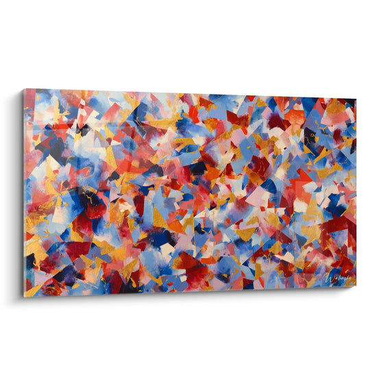 Schilderij abstracte compositie - Kleurrijke symfonie - uitgave abstracte schilderstijl