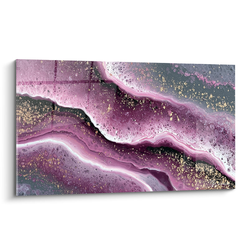 Tableau Veines de marbre pourpre et dorées - Faille précieuse - Edition Abstrait Coloré