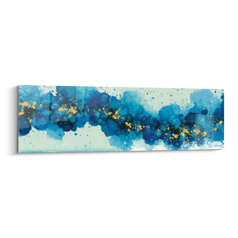 Tableau Nébuleuse bleue aux éclats dorés - Voûte céleste - Edition Abstrait Coloré
