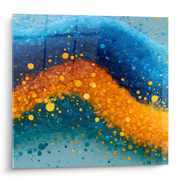 Cuadro Ola de burbujas azul y naranja - Explosión efervescente - Edición Abstracta Colorida
