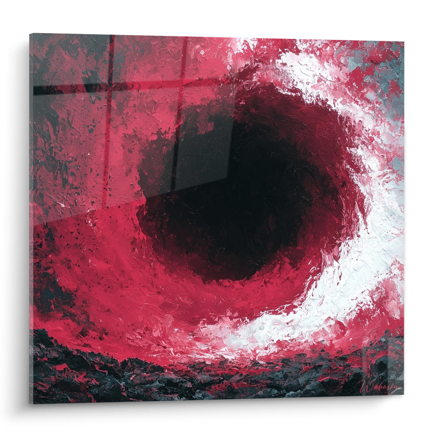 Leinwand Wirbel rot und schwarz in Spirale - Ursprüngliches Schwindelgefühl - Farbige Abstrakte Edition