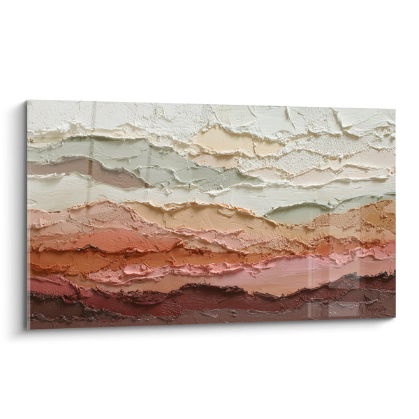 Schilderij Abstracte Lagen Aarde en Oker - Minerale Harmonie - Feng Shui Editie Noordoost Aarde