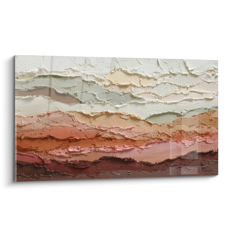 Abstract Layered Earth and Ochre Canvas - Mineral Harmony - Feng shui North-East Earth Edition