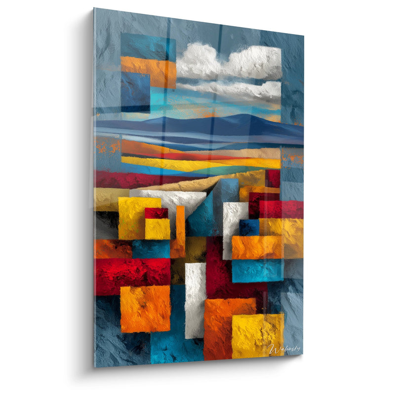 Abstraktes geometrisches Gemälde - Trugbild der Wüste - Wüstenausgabe