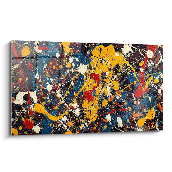 Cuadro Explosión de Colores y Salpicaduras Dinámicas - Energía Pura - Edición Estilo Pintura Abstracta