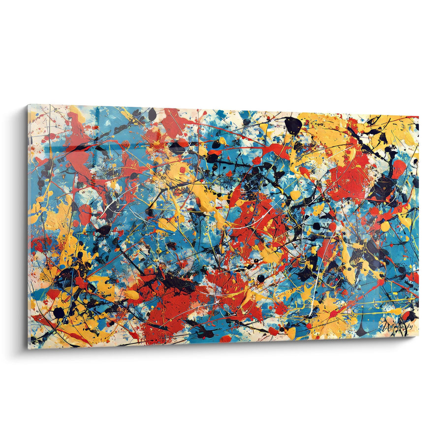 Tableau abstrait explosion de couleurs - Chaos Créatif - édition style peinture abstrait
