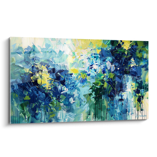 Tableau abstrait expressionniste - Symphonie Bleue Océanique - édition Expressionniste