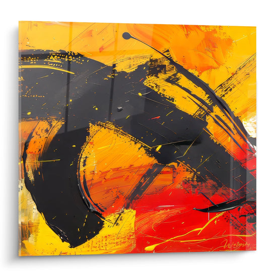 Tableau Abstrait Dynamique - Énergie Solaire - édition Expressionniste