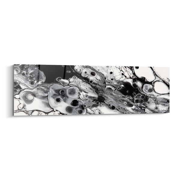 Cuadro abstracto fluido - Mármol orgánico - Edición blanco y negro abstracto