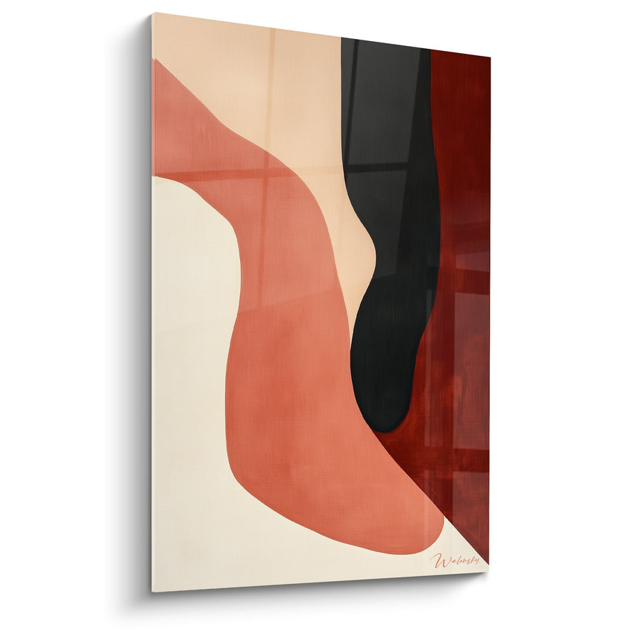 Tableau Formes Organiques Terracotta et Noir - Harmonie Abstraite - Edition Feng shui Sud-Ouest Terre