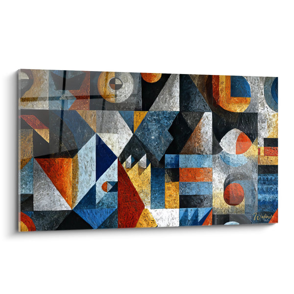 Tableau abstrait géométrique - Mosaïque Africaine Moderne - édition culture Africaine
