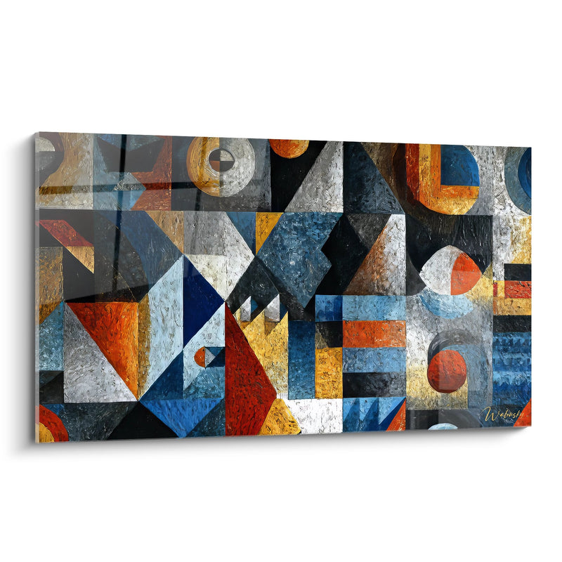 Abstraktes geometrisches Gemälde - Modernes afrikanisches Mosaik - Ausgabe Afrikanische Kultur