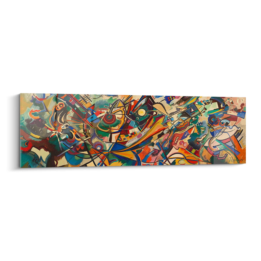 Tableau composition abstraite dynamique - Explosion géométrique - édition géométrique abstrait