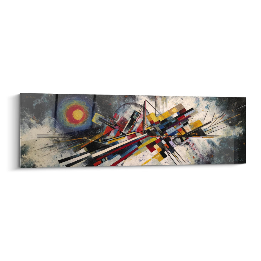 Dynamisches abstraktes Wandbild - Geometrische Explosion - abstrakte geometrische Ausgabe