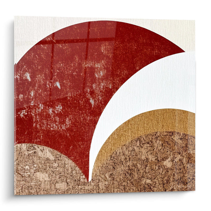 Geometrische Formen Gemälde - Abstraktion Erde und Feuer - Minimalistische Ausgabe