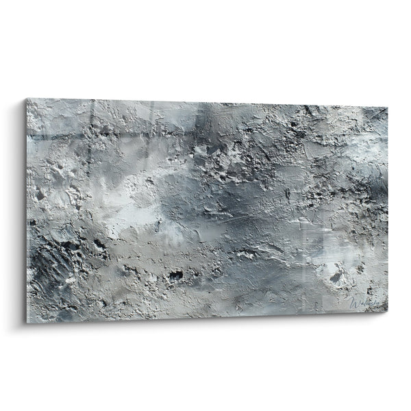 Abstraktes silbergraues strukturiertes Kunstwerk - Rohes Material - Feng-Shui-Edition Nordwesten Metall