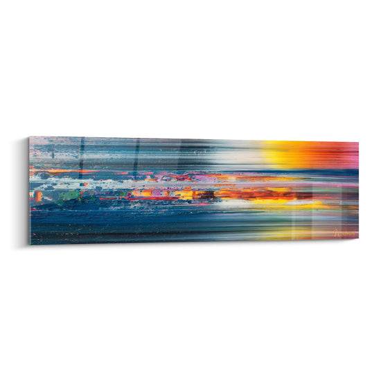 Abstraktes Landschaftsbild - Vibrant Horizon - abstrakte Kratzstil-Edition
