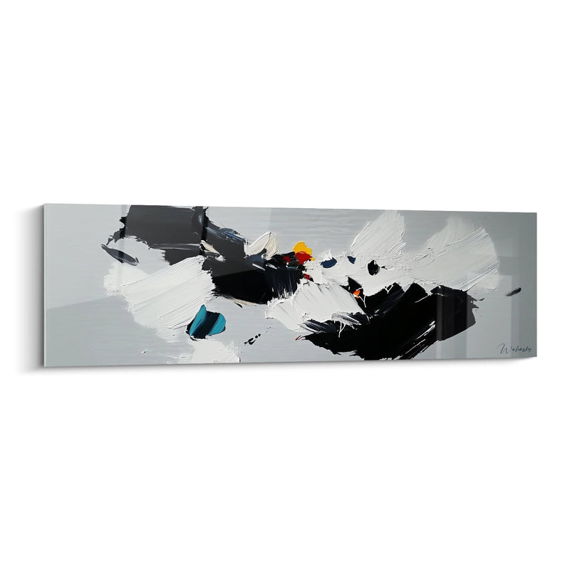 Abstraktes Gemälde Schwarz und Weiß - Urbane Emotion - minimalistische Ausgabe