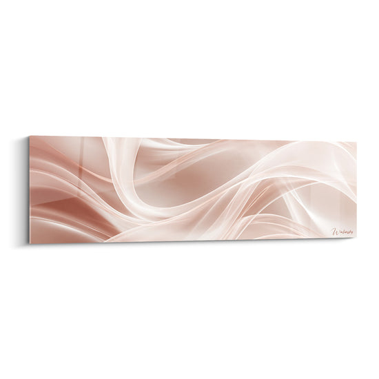 Tableau Voiles rose poudré et blanc en torsade - Torsade satinée - Edition Abstrait moderne