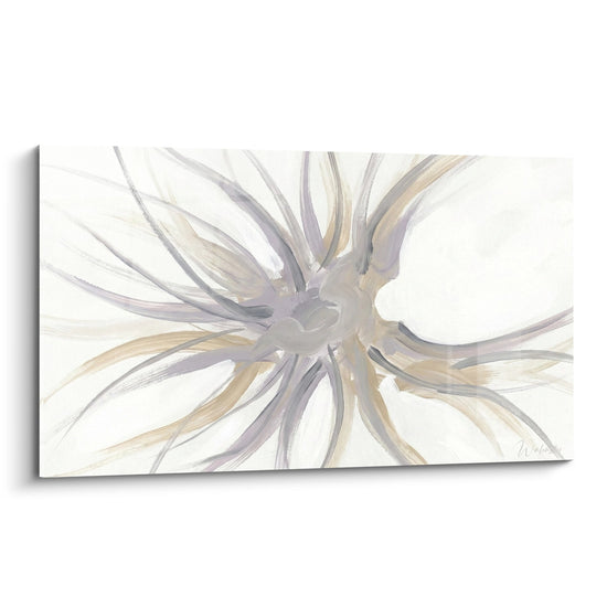 Radial Movement Abstract Wall Art Grey and Beige - Radiating Energy - Sea Urchin Edition