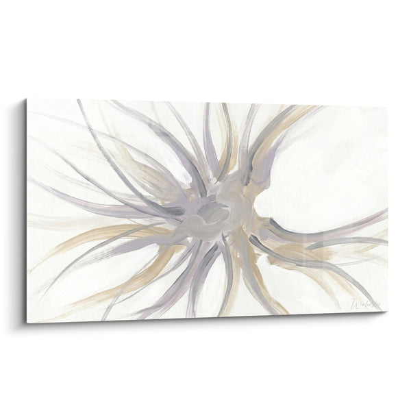 Radial Movement Abstract Wall Art Grey and Beige - Radiating Energy - Sea Urchin Edition