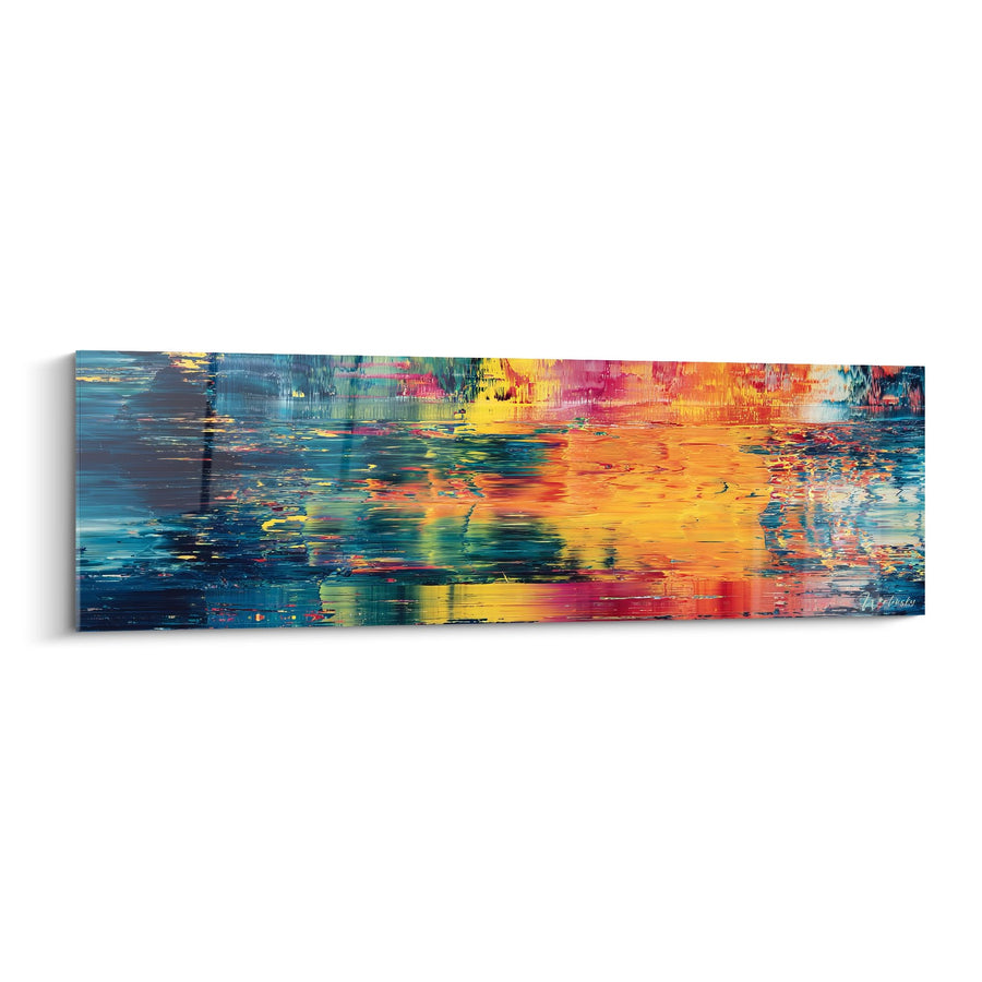Tableau abstrait reflets colorés - Symphonie aquatique - édition abstrait style raclé