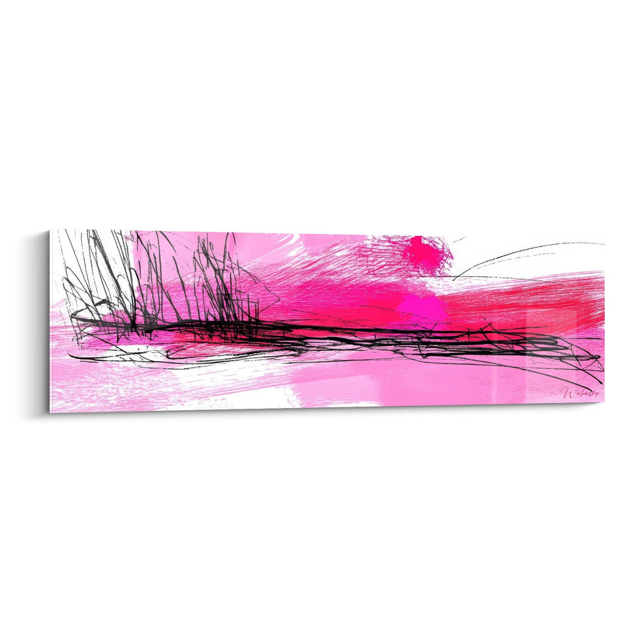 Tableau abstrait rose magenta - Élan Artistique - édition dessin