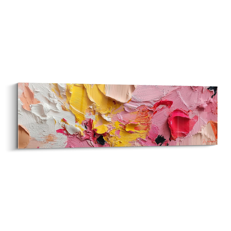 Tableau Abstrait Roses Jaunes Oranges - Explosion Colorée - Edition Feng shui Sud-Ouest Terre