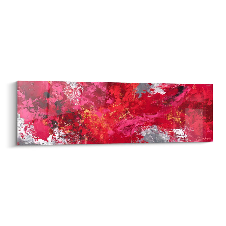 Tableau abstrait rouge - Explosion Carmine - édition Expressionniste