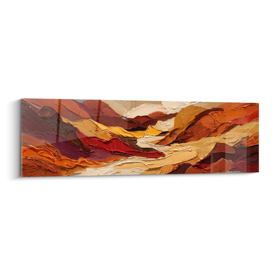 Tableau paysage abstrait tons ocres et oranges - Harmonie terrestre - Edition Feng shui Centre Terre