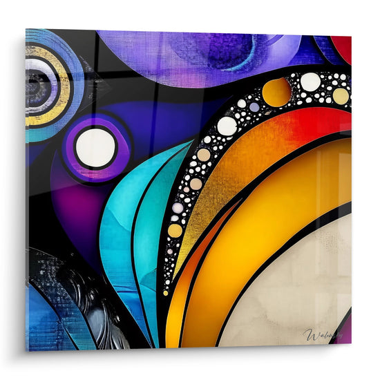 Contemporary Abstract Painting - Colorful Symphony - Stained Glass Edition