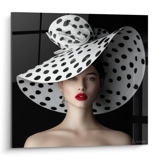 Immense White Polka Dot Hat Artwork - Graphic Appeal - Fashion Accessories Edition