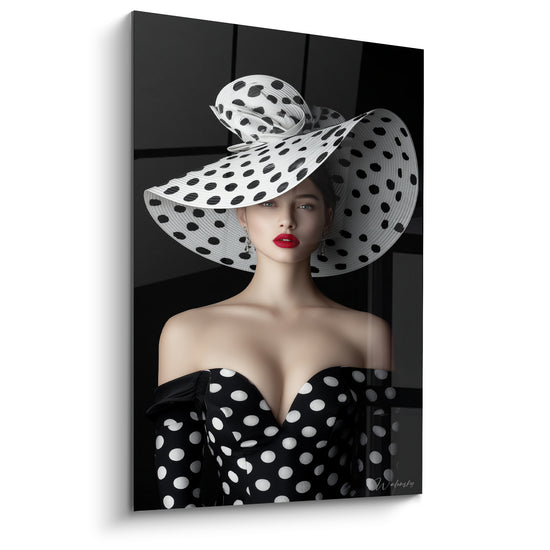 Woman with White Polka Dot Hat - Diva Appeal - Fashion Accessories Edition