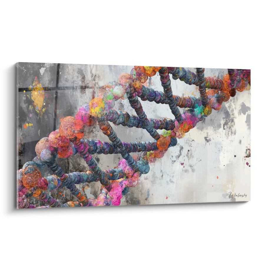 Tableau ADN coloré - Hélice génétique multicolore - édition adn